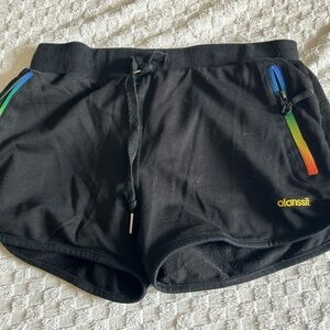 Adidas Black Shorts with Colorful Zippers